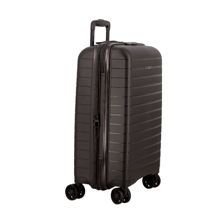Zijkant van de Jump Paris Striper handbagage koffer zwart #kleur_zwart