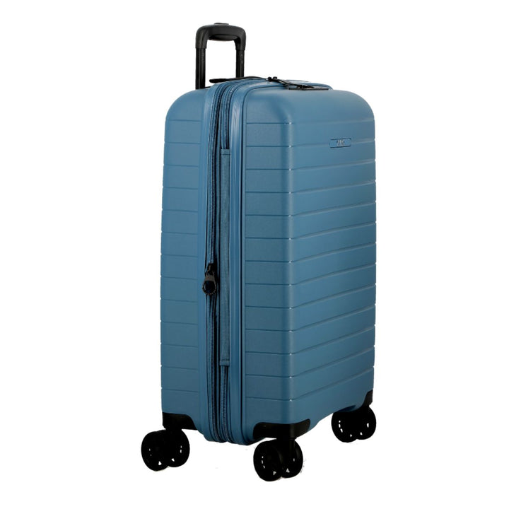 Zijkant van de Jump Paris Striper handbagage koffer Blauw #kleur_blauw