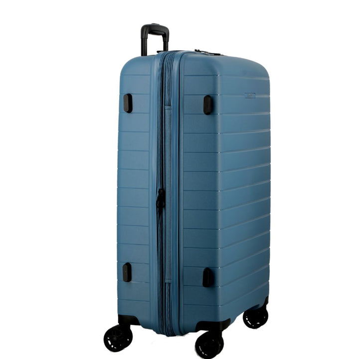 Zijkant van de Jump Paris Striper Mid koffer Blauw #kleur_blauw