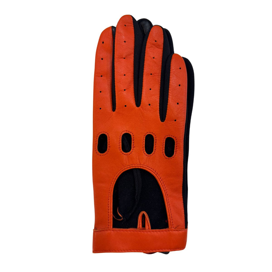 Bovenkant van de Kessler autorij handschoen in het oranje #kleur_oranje