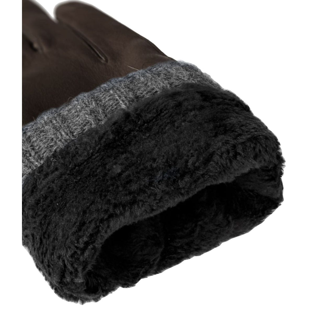 Binnenkant van de Kessler Rasmus leren handschoenen donkerbruin #kleur_donkerbruin
