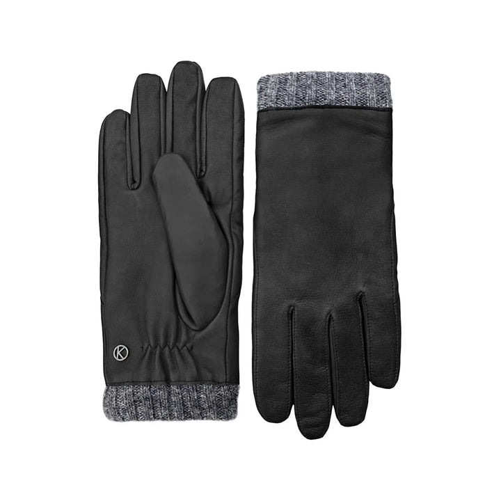 Voorkant en achterkant van de Kessler Rasmus leren handschoenen navy #kleur_navy