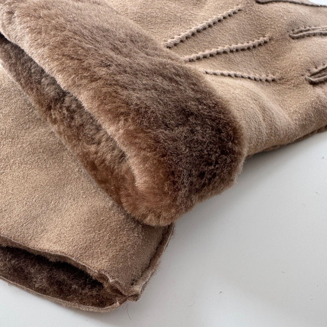 Details van de Kessler mats leren handschoen nougat #kleur_nougat