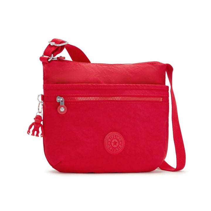 Voorzijde van de Kipling Arto middelmaat rood #kleur_rood