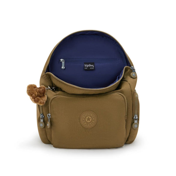 Binnenkant van de Kipling City zip s rugzak dry-laurel #kleur_dry-laurel
