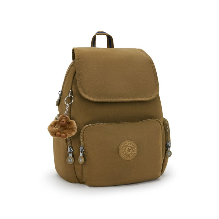 Voorzijde van de Kipling City zip s rugzak dry-laurel #kleur_dry-laurel