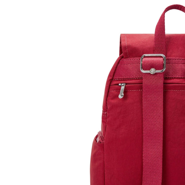 Achterkant van de Kipling City zip s rugzak red wine #kleur_red-wine