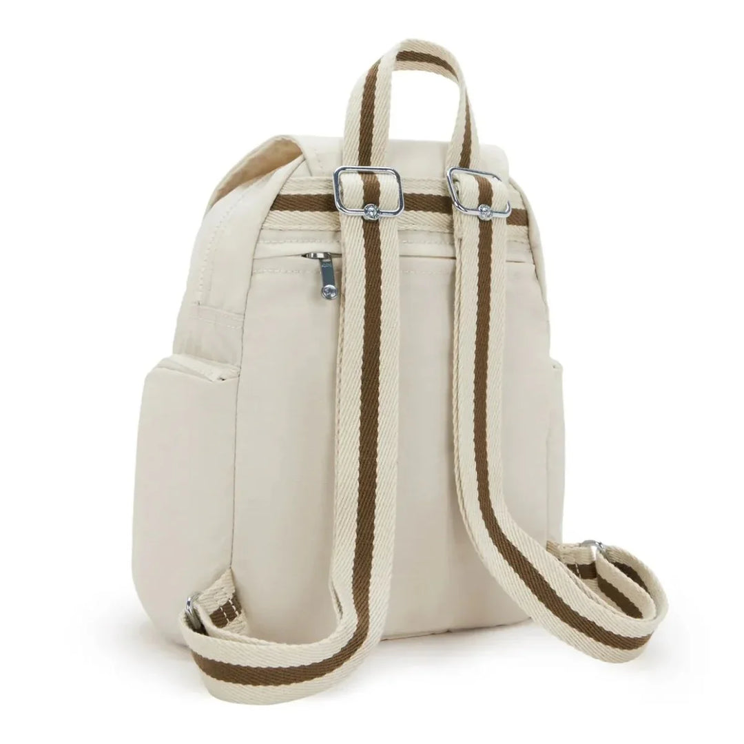 Achterkant van de Kipling City Zip mini rugzak soft sand #kleur_soft-sand