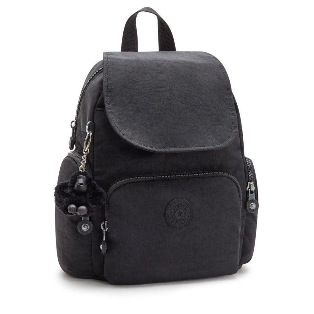 Voorzijde Kipling city zip mini rugzak black #kleur_black