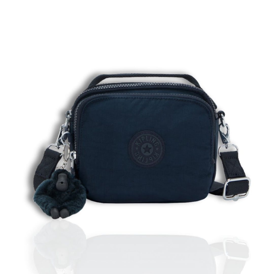 Voorkant van de Kipling Classic Cahir schoudertas in het navy #kleur_navy