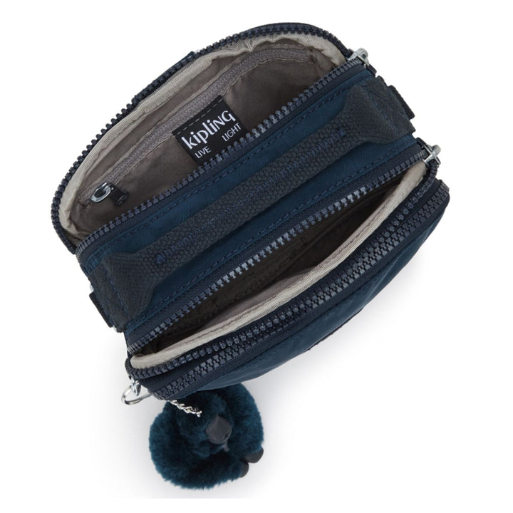 Binnenkant van de Kipling Classic Cahir schoudertas in het navy #kleur_navy
