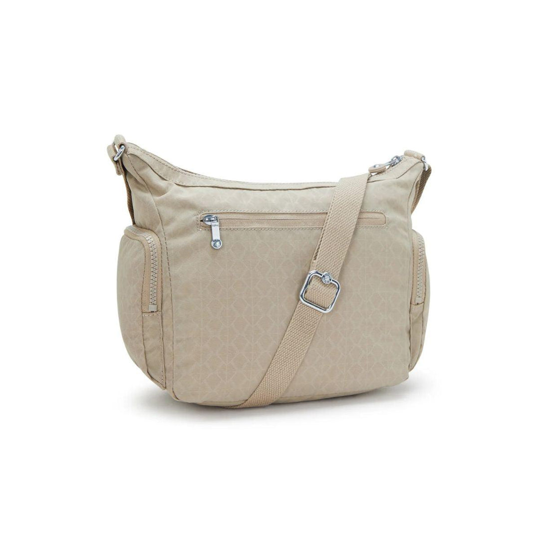 Achterkant van de Kipling Gabb schoudertas in Signature-Beige #kleur_signature-beige