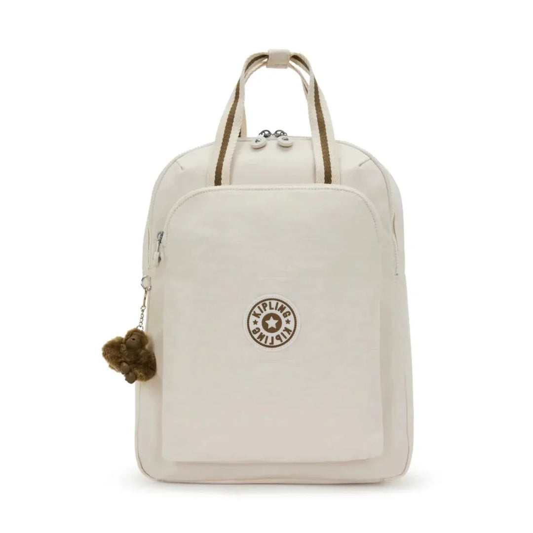 Voorkant van de Kipling Kazuki L laptoprugzak sand #kleur_sand
