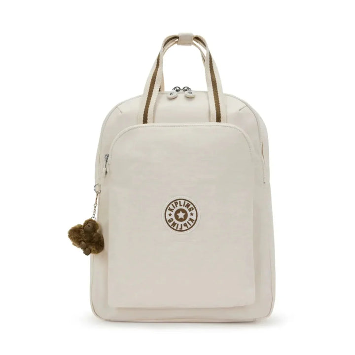 Voorkant van de Kipling Kazuki L laptoprugzak sand #kleur_sand