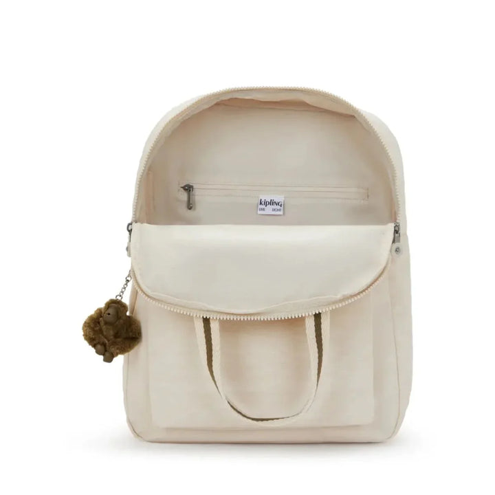 Binnenkant van de Kipling Kazuki L laptoprugzak sand #kleur_sand