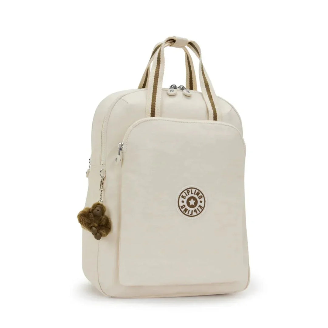 Voorzijde van de Kipling Kazuki L laptoprugzak sand #kleur_sand