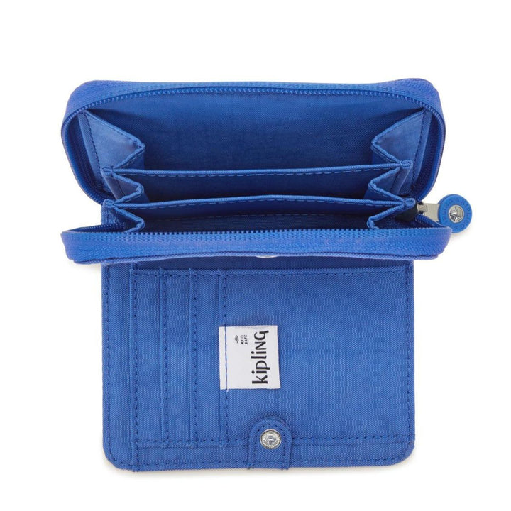 Binnenkant van de Kipling Money Love kleine portemonnee blauw #kleur_blauw