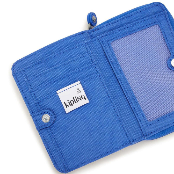 Binnenkant van de Kipling Money Love kleine portemonnee blauw #kleur_blauw
