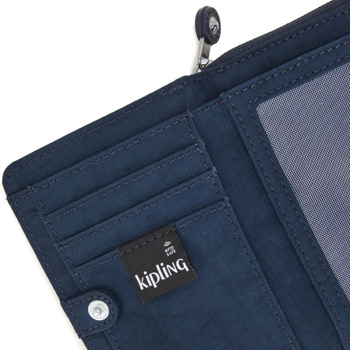 Binnenkant van de Kipling Money Love kleine portemonnee navy #kleur_navy