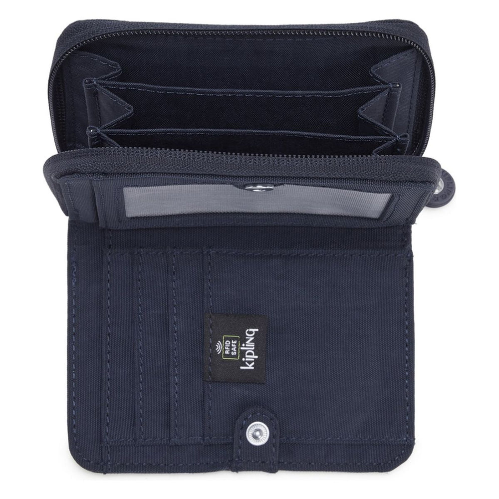Binnenkant van de Kipling Money Love kleine portemonnee navy #kleur_navy