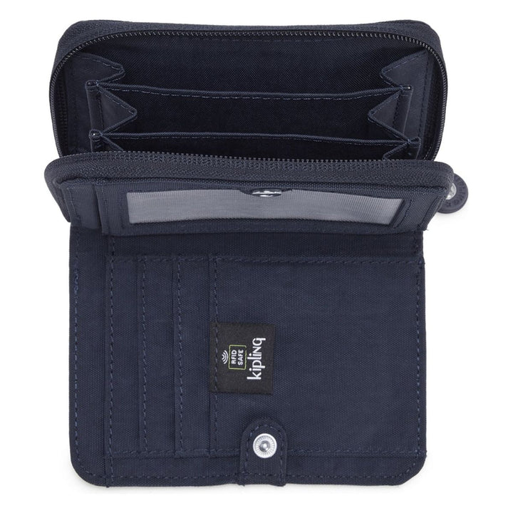 Binnenkant van de Kipling Money Love kleine portemonnee navy #kleur_navy