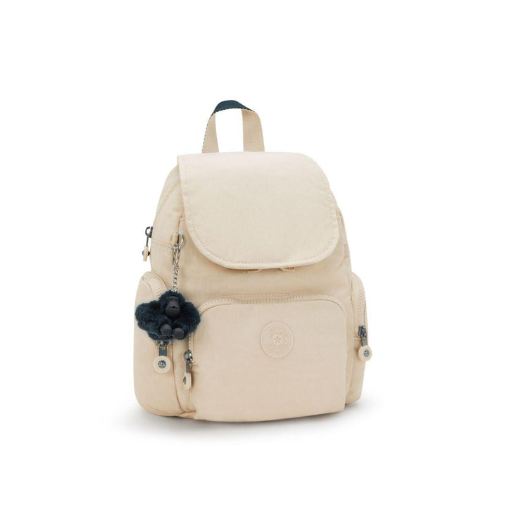 Voorzijde Kipling City Zip Mini rugzak biege  #kleur_beige