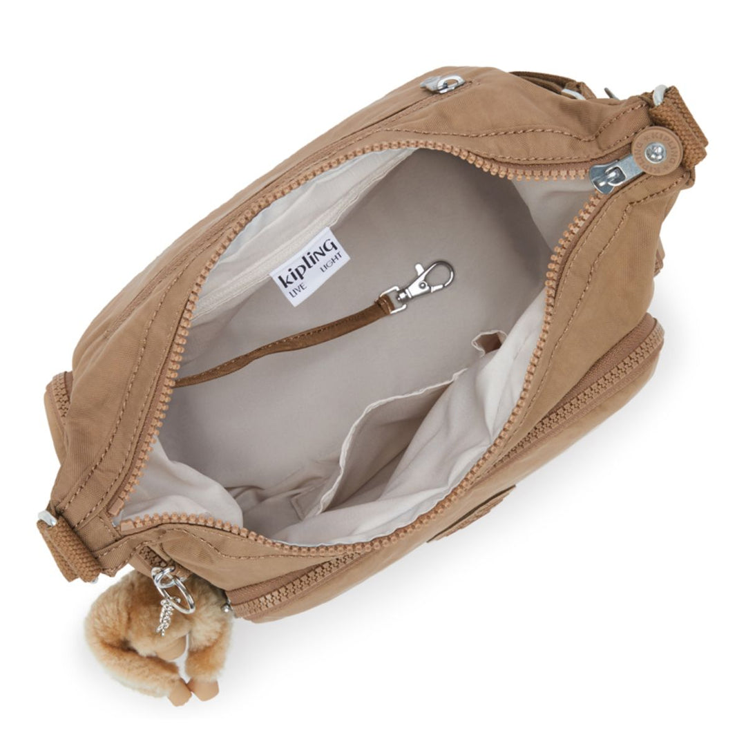Binnenkant van de Kipling Classic Gabb s schoudertas early-tan #kleur_early-tan
