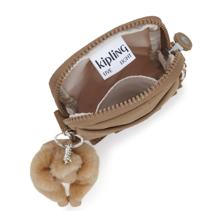 Binnenkant van de Kipling Tally telefoontasje early-tan #kleur_early-tan