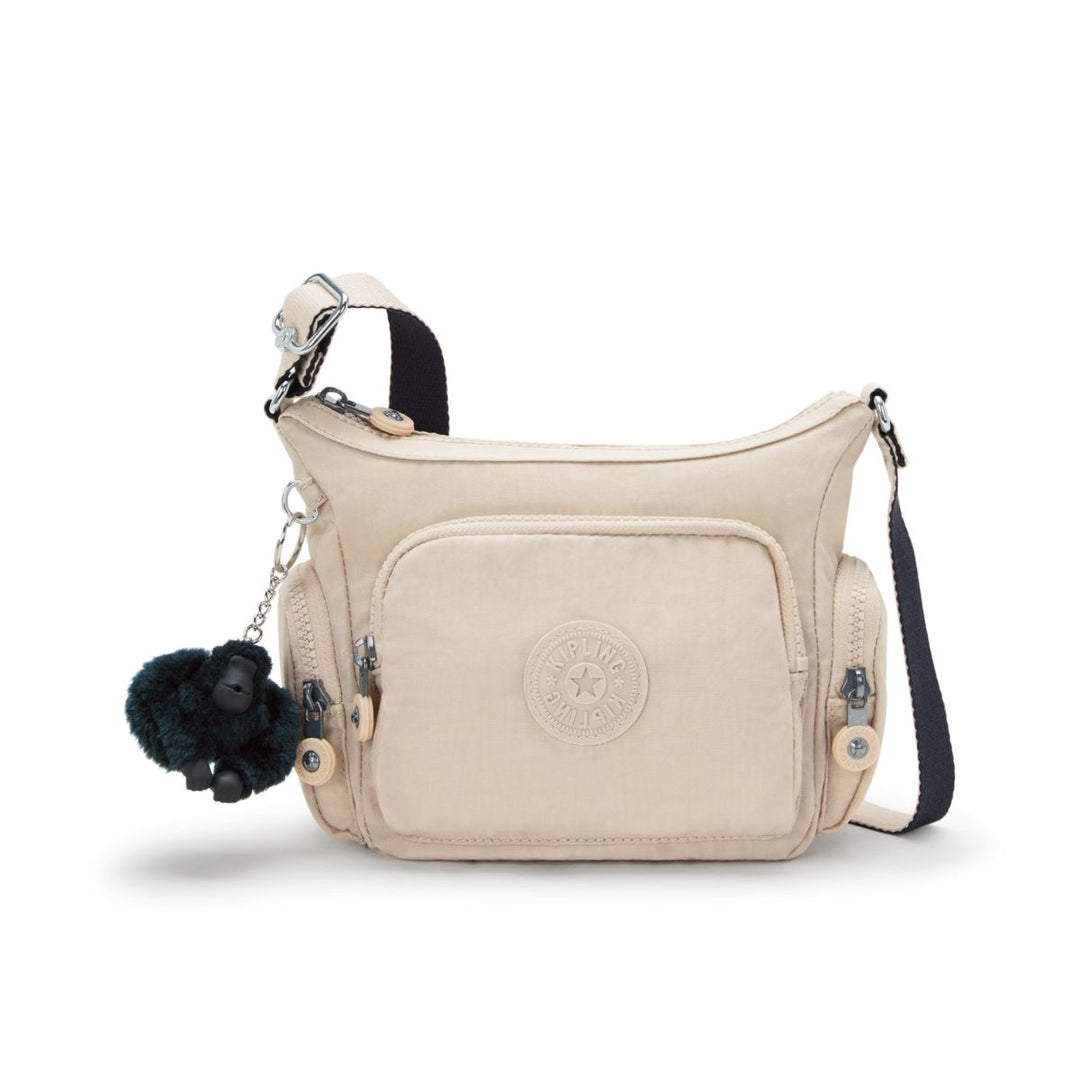 Voorkant Kipling gabbie mini schoudertas beige #kleur_beige