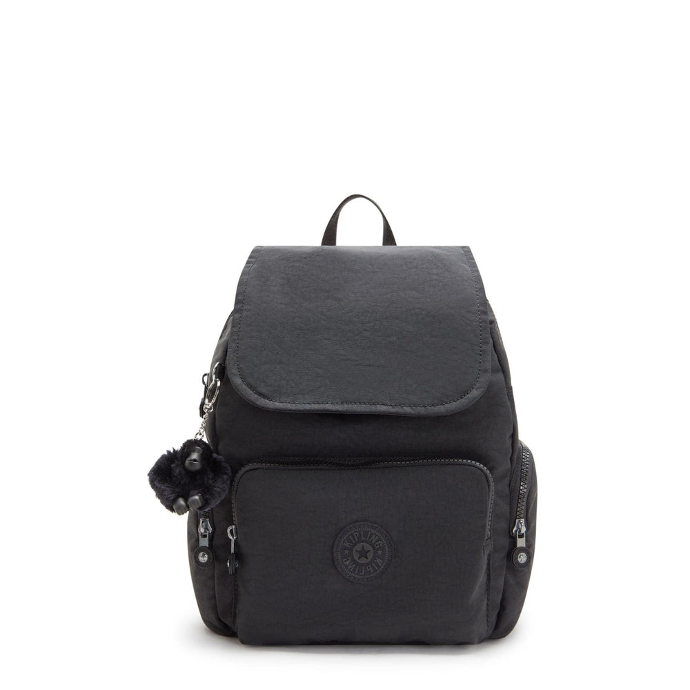 Voorkant Kipling city zip s kleine rugzak black #kleur_black