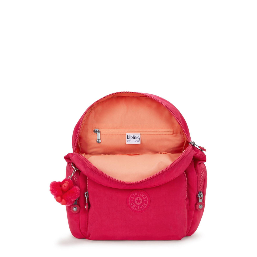 Binnenkant Kipling city zip s kleine rugzak roze #kleur_roze