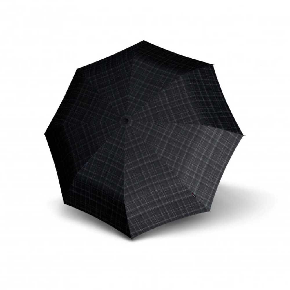 Bovenkant Knirps paraplu automatisch T.260 zwart met ruit #kleur_zwarte-ruit