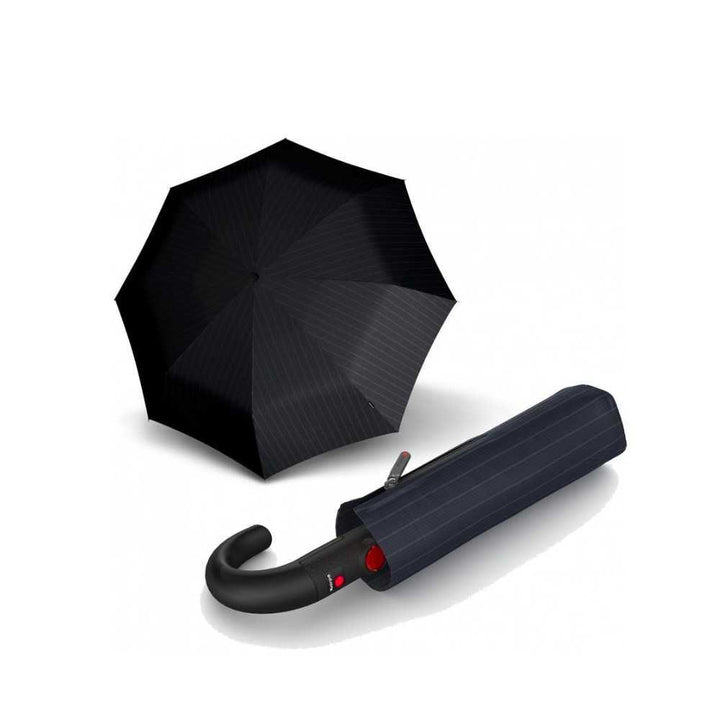 Op model Knirps paraplu automatisch T.260 zwart met strepen #kleur_zwarte-strepen 
