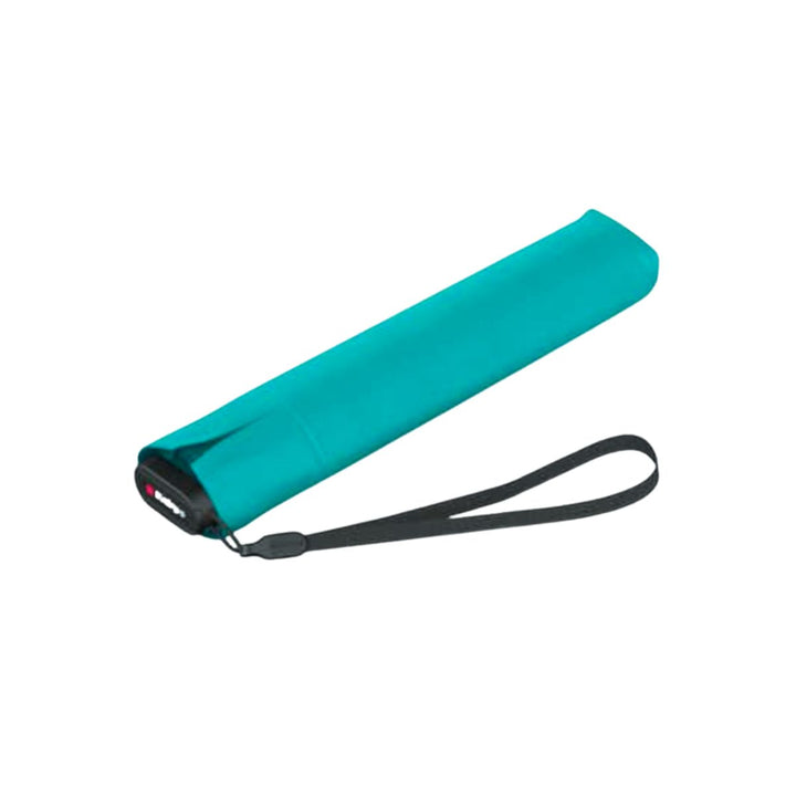 Voorkant van de Knirps US0.50 lichtgewicht paraplu turquoise-heatshield #kleur_turquoise-heatshield