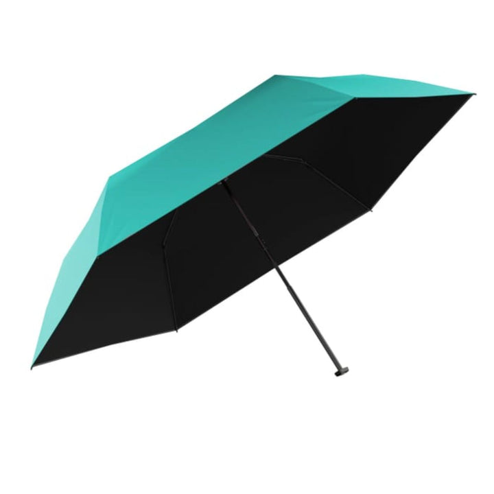 Binnenkant van de Knirps US0.50 lichtgewicht paraplu turquoise-heatshield #kleur_turquoise-heatshield