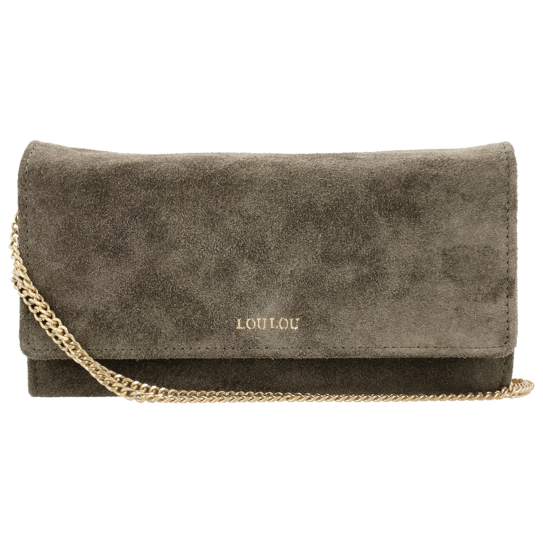 Voorkant van de LouLou Anais crossbody tas #kleur_sage