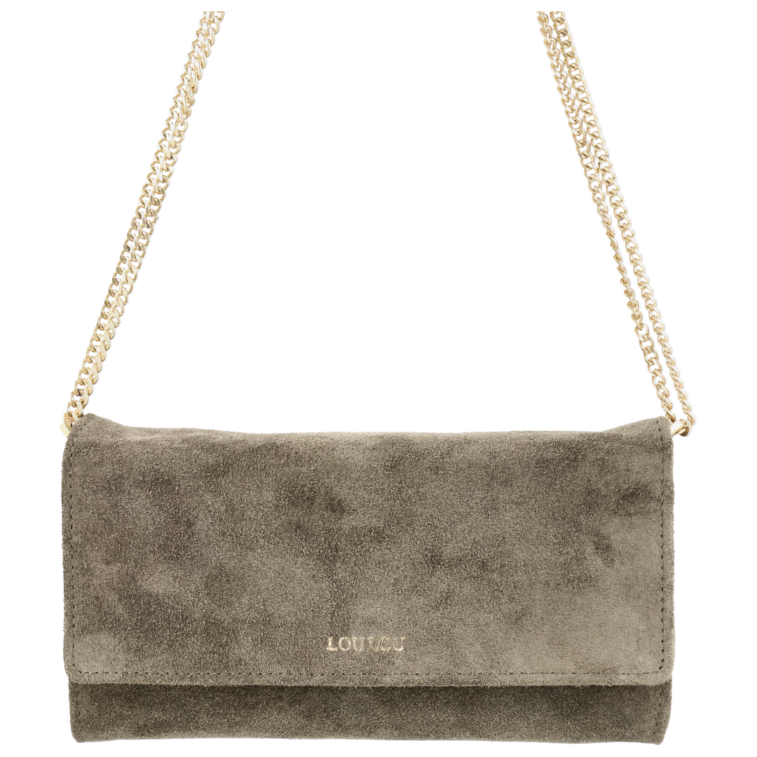 Voorkant van de LouLou Anais crossbody tas #kleur_sage