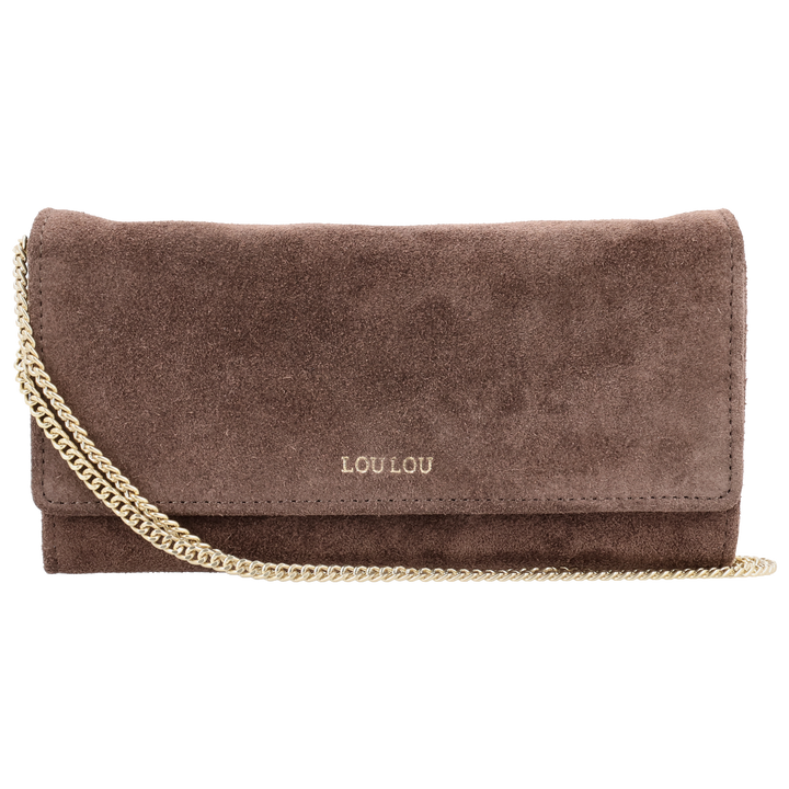 Voorkant van de LouLou Anais crossbody tas #kleur_milk-chocolate