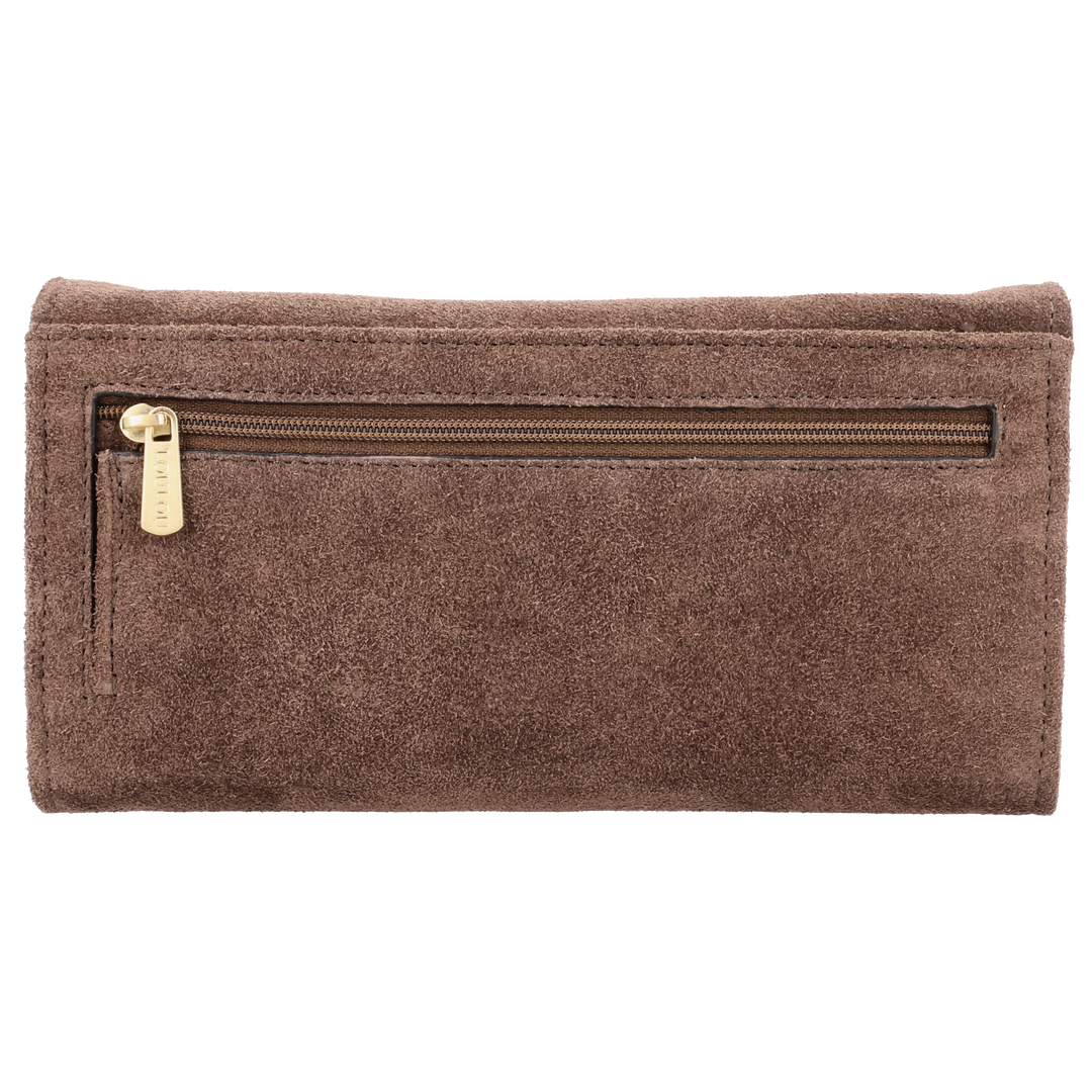 Achterkant  van de LouLou Anais crossbody tas #kleur_milk-chocolate