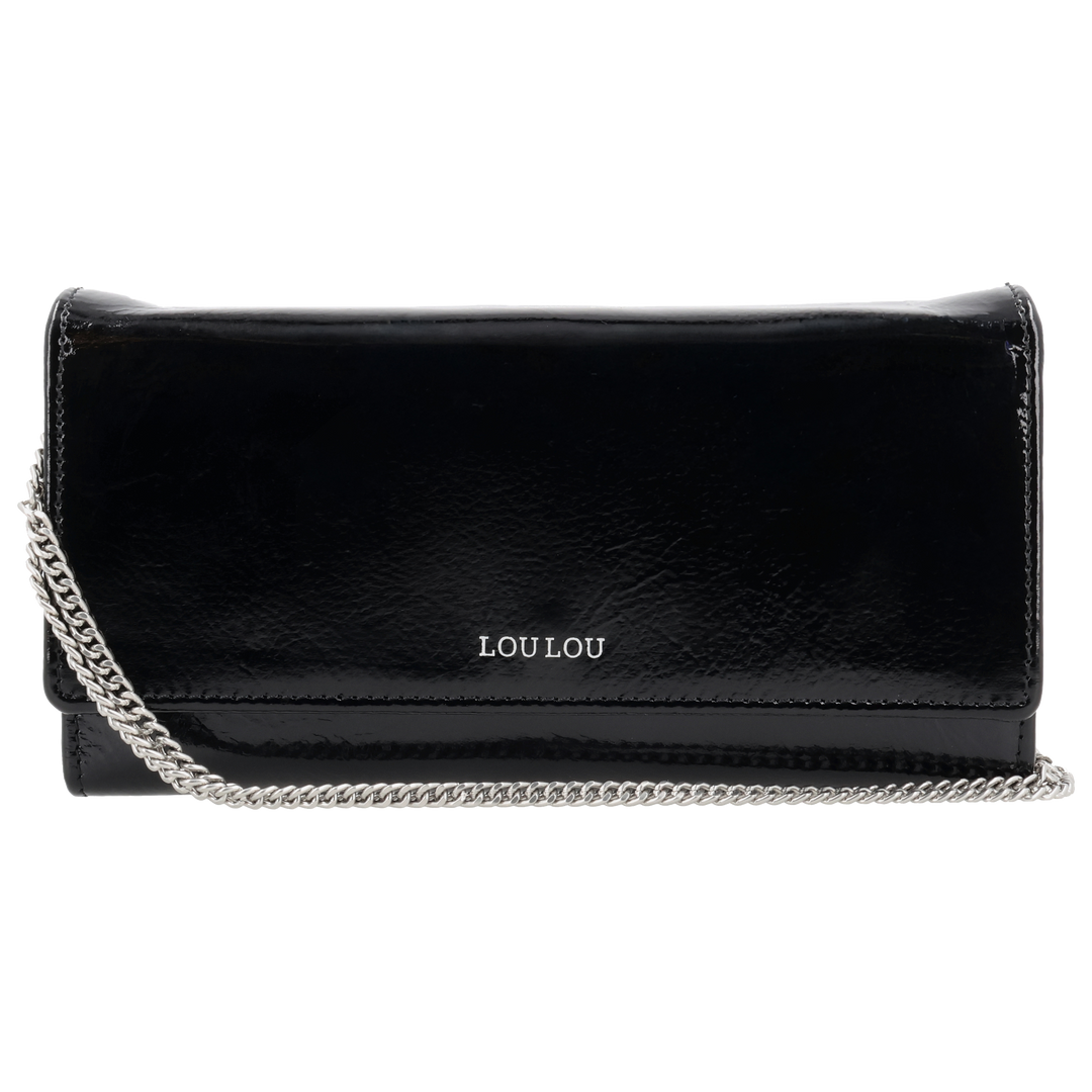 Voorkant van de LouLou Anais crossbodyt tas #kleur_glace-black