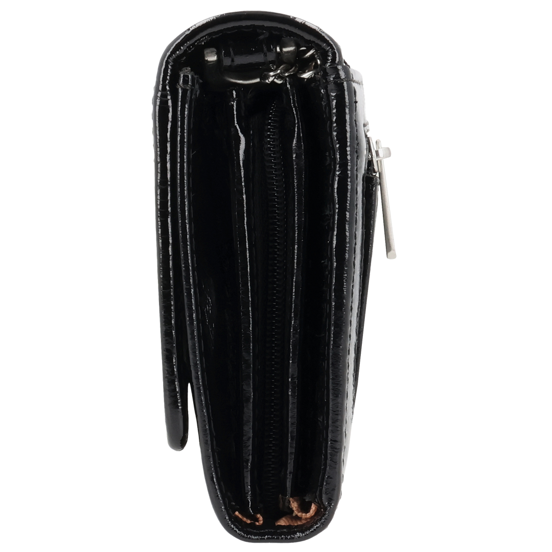Zijkant van de LouLou Anais crossbodyt tas #kleur_glace-black