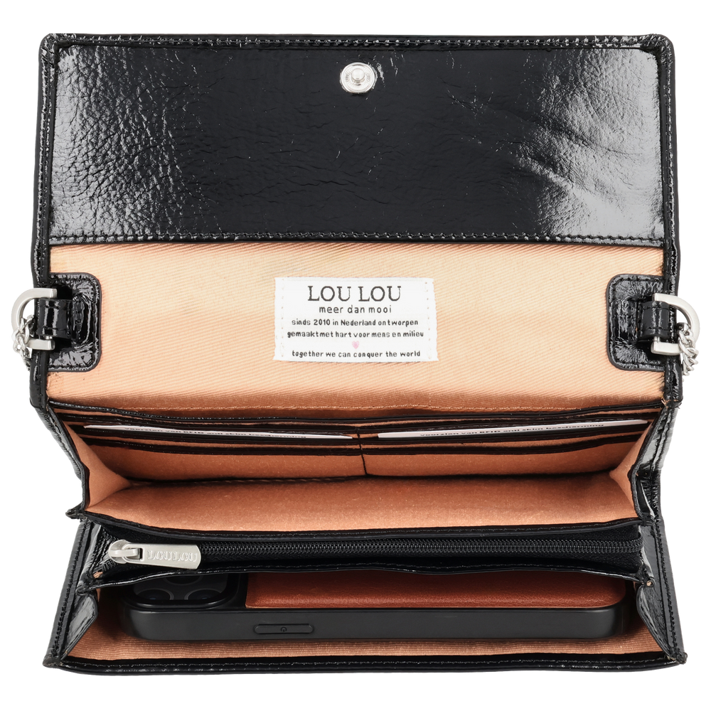 Binnenkant van de LouLou Anais crossbodyt tas #kleur_glace-black