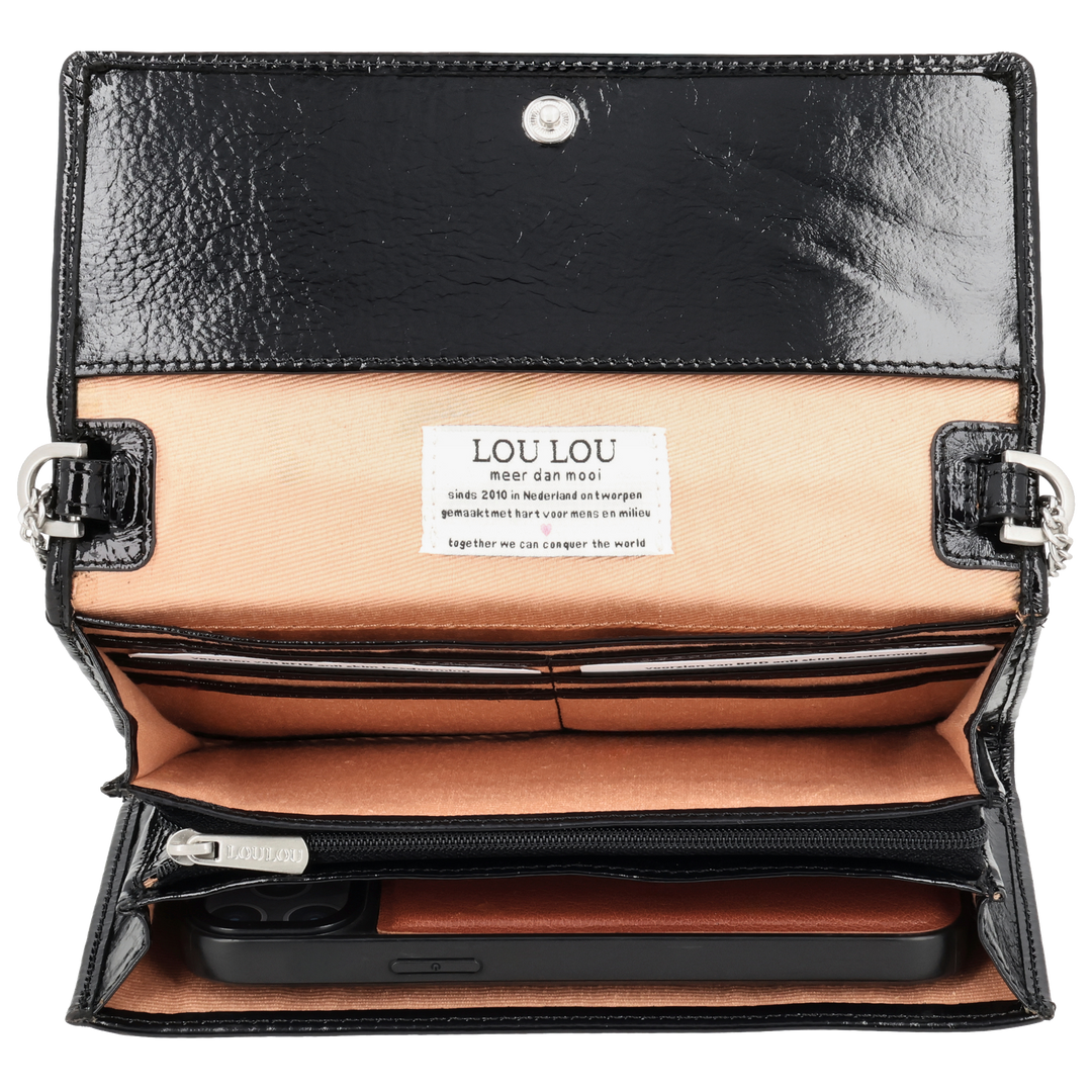 Binnenkant van de LouLou Anais crossbodyt tas #kleur_glace-black