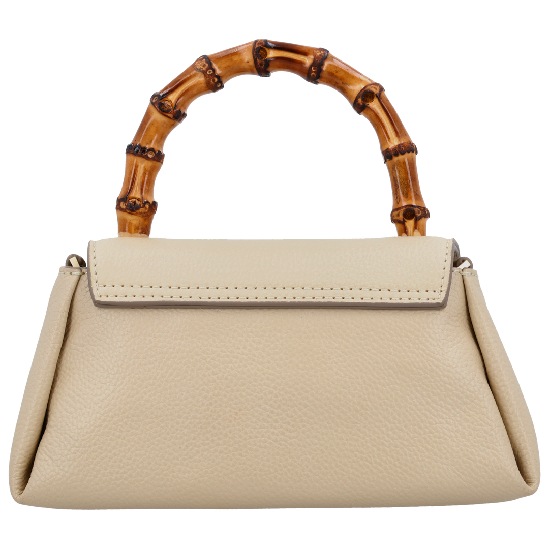 Achterkant van de LouLou Bamboo MAE beige handtas #kleur_beige