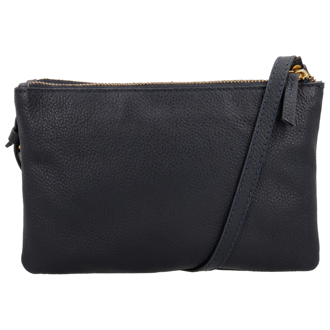 Achterkant van de LouLou Camille navy crossbody tas #kleur_navy