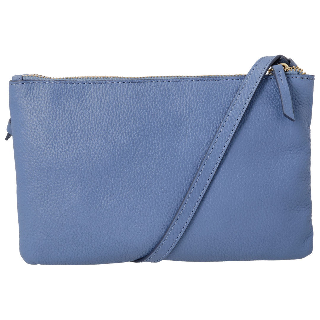 Achterkant van de LouLou Camille lichtblauw crossbody tas #kleur_lichtblauw