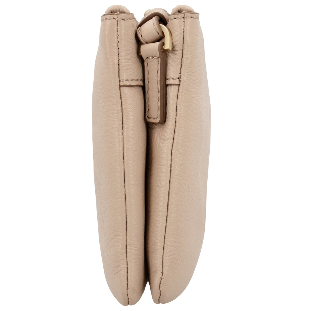 Zijkant van de Lou Lou Camille crossover in cashmere #kleur_cashmere