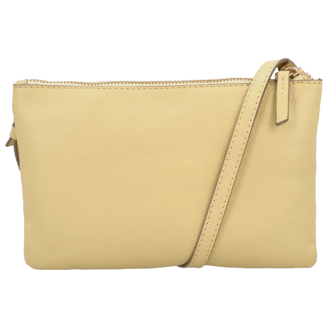 Achterkant van de LouLou Camille geel crossbody tas #kleur_geel