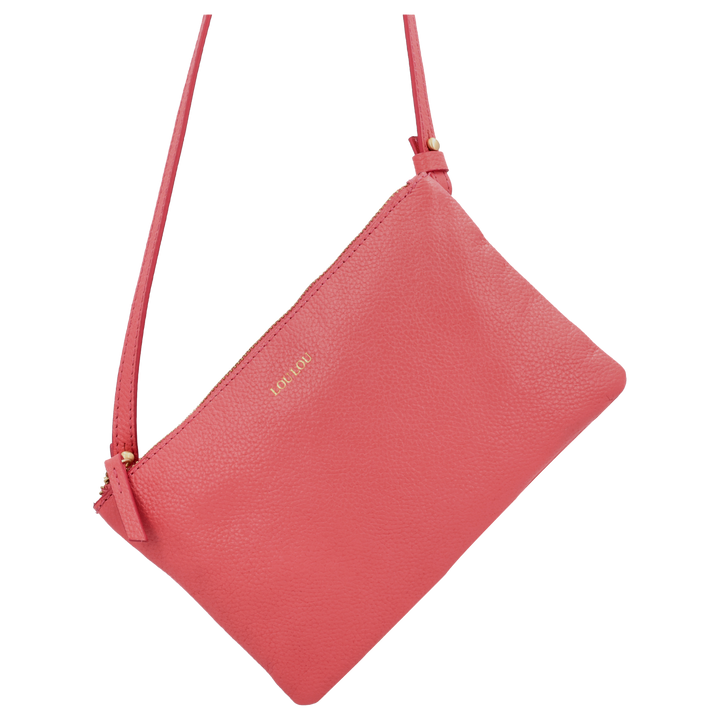 Voorkant van de LouLou Camille grapefruit crossbody tas #kleur_grapefruit