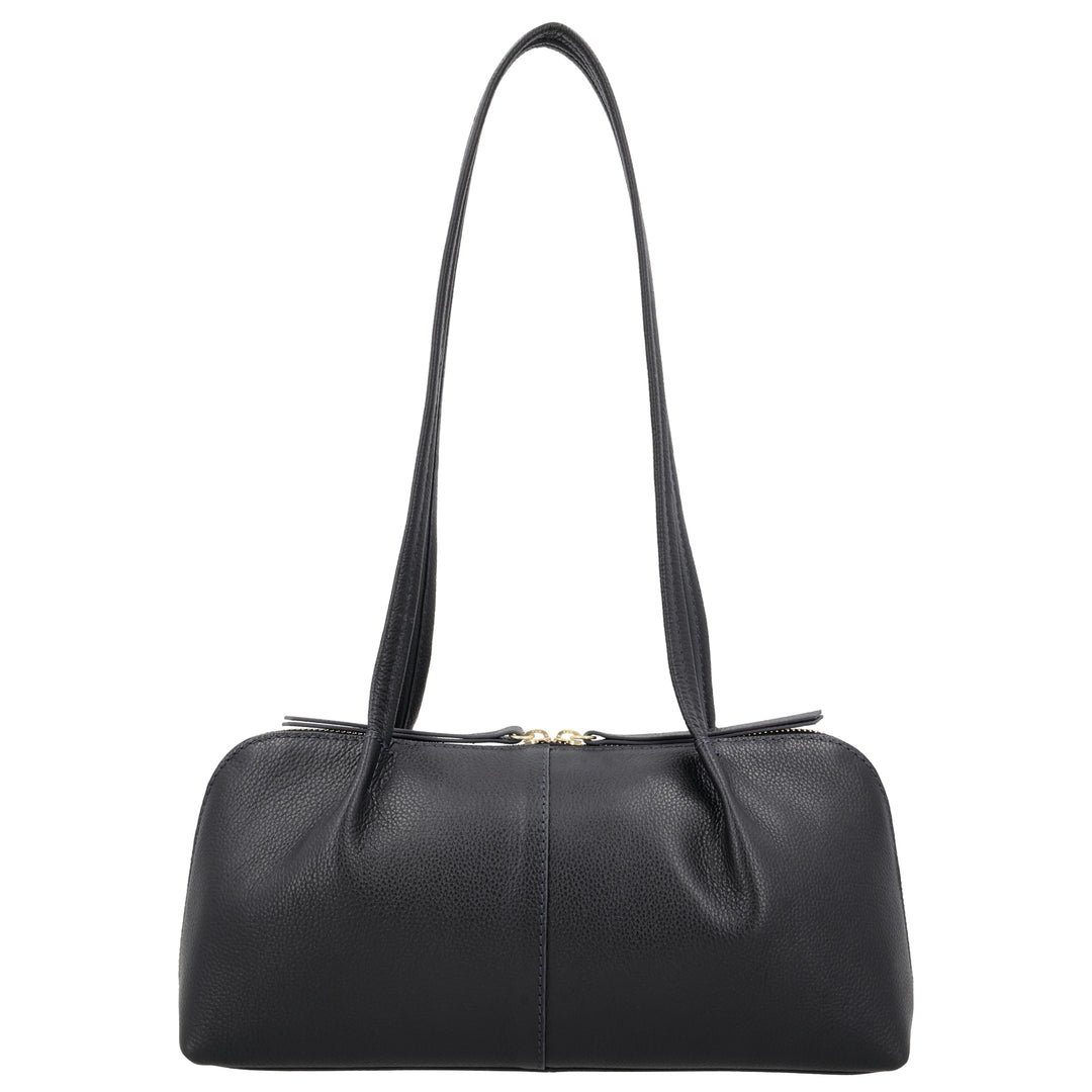 Achterkant van de LouLou ELO schoudertas in navy #kleur_navy